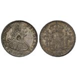 George III (1760-1820), oval countermark upon Spanish Eight Reales of King Charles IIII (1788-1808),