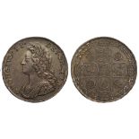 George II (1727-60), silver Halfcrown, 1736, roses and plumes reverse, young laureate and draped