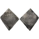 Charles I (1625-49), silver obsidional Newark Shilling, 1645, Royal crown, C to left, R to right,
