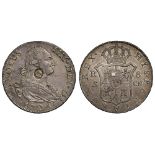 George III (1760-1820), oval countermark upon Spanish Eight Reales of King Charles IIII (1788-1808),