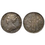 Anne (1702-14), silver Post-Union Halfcrown, 1708, plumes reverse, first draped bust left, Latin