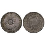 George III (1760-1820), octagonal countermark upon Spanish Eight Reales of King Charles IIII (1788-