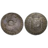 George III (1760-1820), octagonal countermark upon Spanish Eight Reales of King Charles IIII (1788-