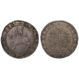 Charles I (1625-49), silver Crown, Tower Mint, type 3a, armoured King on horseback left with long