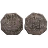 Charles I (1625-49), silver obsidional Pontefract Shilling, 1648, struck on an octagonal flan, crown