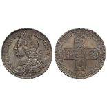 George II (1727-60), silver Halfcrown, 1745, LIMA below older laureate and draped bust left,