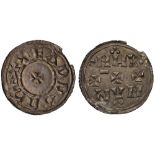 Eadgar (959-973), silver Penny, moneyer Manan, two line type, small cross pattée, circles and legend