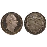 William IV (1830-37), silver Proof Crown, 1831, bare head right, W.W. incuse on truncation for