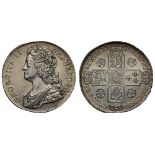 George II (1727-60), silver Crown, 1739, roses reverse, younger laureate and draped bust left, Latin