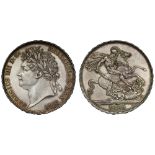 George IV (1820-30), silver Crown, 1822, laureate head left, B.P. for engraver Benedetto Pistrucci