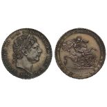 George III (1760-1820), silver Crown, 1818 LIX, laureate head right, PISTRUCCI below truncation,