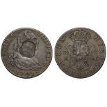 George III (1760-1820), octagonal countermark upon Spanish Four Reales of King Charles IIII (1788-