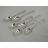 Six Georgian silver teaspoons of plain Hanoverian form including Bateman makers marks