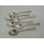 Six silver coffee spoons of plain form, Birmingham 1913, Gorham Manufacturing Co