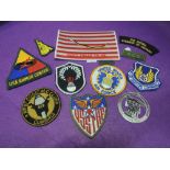 A selection of vintage sew on patches including local Cumbria Motor Cycle club