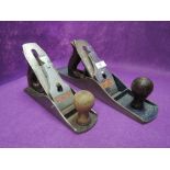 Two vintage wood working planes one Record no. 5 1/2 and a Stanley no. 4