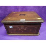 A vintage treen writers compendium or haberdashery case