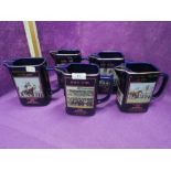 Four Martell Grand National water jugs, 1996, 1998, 1999/1899 and 2000