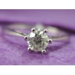 A lady's dress ring having a diamond solitaire approx .25ct in a claw mount to knife blade shoulders