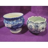 A selection of vintage ceramics including Delft ware bowl