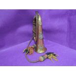 A copper and brass World War 1 bugle with crown, Worcestershire, Queens Own Worcestershire Hussars