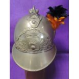 An early 20th century French Sapeurs, Pompiers, De Combree brass helmet (firemans helmet)