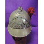 An early 20th century French Sapeurs, Pompiers, D'Apremont brass helmet (firemans helmet)