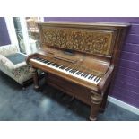 A Victorian rosewood case straight strung wood frame piano by Ralph Allinson & Sons, London