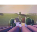 A Limited Edition print after Paul Corfield, Lavender Fields, signed, dated 2007 and attributed