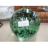 A Victorian green glass dump of traditional design