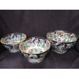 Three early 20th century ironstone bowls by Amherst in the Japan pattern