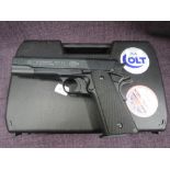 A Umarex Colt Goverment 1911AL .177 calibre C02 air pistol, in case, as new