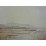 A pair of watercolours, Gil Shaw, Morecambe Bay landscapes, signed, each 13 x 20 inches