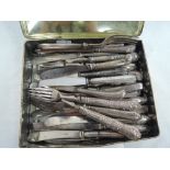 A selection of HM silver handled butter knives and forks of various designs