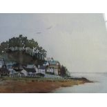 A pair of watercolours, Gil Shaw, Morecambe Bay landscapes, Sunderland Point and Storth, signed,