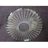 A late 20th century Dartington crystal glass platter in the Lotus Collection, for John R Hitch