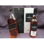 Two bottles of Scotch Whisky, Glen Marnoch 24 year old Speyside Limited Edition and Johnnie Walker