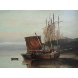 An oil painting attributed to John Dalrymple, Dunmire, Sailing Smack, monogrammed and dated 1874,