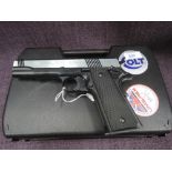 A Umarex Colt Goverment 1911AL .177 calibre C02 air pistol, in case, as new