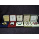 Five Halcyon Days reproduction Limited Edition Bilston & Battersea enamel boxes of Great Classical