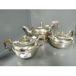 A vintage plated tea set with Art Deco design by Empire plate