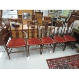 A set of 6 (4 plus 2) Art Nouveau salon chairs