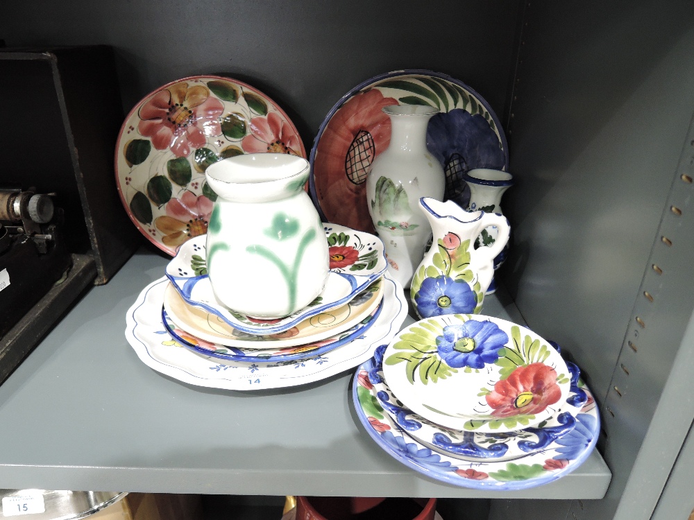 A selection of vintage ceramics in a Mediterranean style