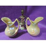 A pair of vintage jugs with art deco design