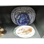 A selection of vintage ceramics including Rowland and Marsellus display plates