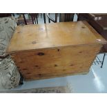 A pine blanket box