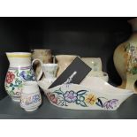 A selection of vintage ceramics including Poole Pottery