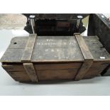 A vintage wooden crate stamped RAF , F/L Harrison D.J. , militaria interest