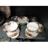 A selection of vintage ceramics by Royal Albert in the old Country Roses pattern