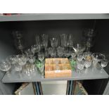 A selection of mixed party wine and spirit glasses